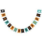 Blauwgroen & Oranje Schattigee Ghost Halloween Sno Vlaggetjes (Alle)