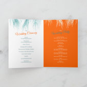 Blauwgroen oranje tropische palmen waterverf kunst programma (Binnen)