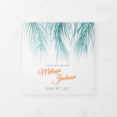 Blauwgroen oranje vierkant voor tropische palmen drieluik programma (Cover)