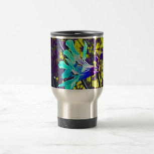 blauwgroen orchidee paarse hemelbloem reisbeker
