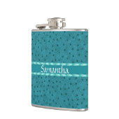 Blauwgroen Ostrich Skin look Custom Flask Heupfles (Links)