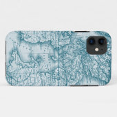 Blauwgroen Oud Antiek Kaart iphone 5 Hoesje (Achterkant (horizontaal))