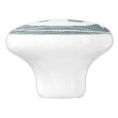 Blauwgroen oud hout met een ankervormig ontwerp keramische knop (Zijkant)