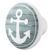 Blauwgroen oud hout met een ankervormig ontwerp keramische knop (Rechts)