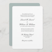 Blauwgroen ouders van de bruid bruiloft uitnodigin kaart (Voorkant / Achterkant)