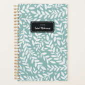 Blauwgroen ouderwetse weekdierjaar en naamplanner planner (Voorkant)