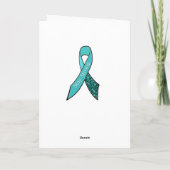 Blauwgroen Ovariumkanker Awareness Ribbon Support  Kaart (Achterkant)