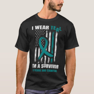 Blauwgroen ovariumkanker overlevende 11 jaar USA T-shirt