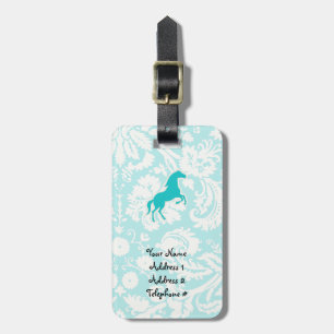 Blauwgroen Paard Bagagelabel