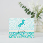 Blauwgroen paard briefkaart (Staand voorkant)