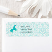 Blauwgroen Paard Etiket (Insitu)