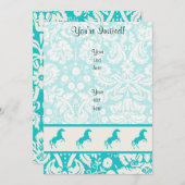 Blauwgroen paard kaart (Voorkant / Achterkant)