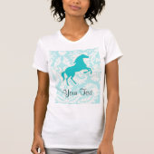 Blauwgroen paard t-shirt (Voorkant)