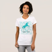 Blauwgroen paard t-shirt (Voorkant volledig)