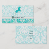 Blauwgroen paard visitekaartje (Voorkant / Achterkant)