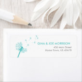 Blauwgroen paardenbloem adres retour etiket (Insitu)