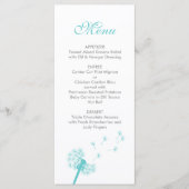 Blauwgroen Paardenbloem Wedding Menu (Voorkant)