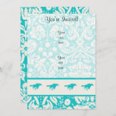 Blauwgroen paardenraces kaart (Voorkant / Achterkant)