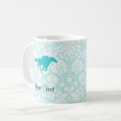 Blauwgroen paardenraces koffiemok (Voorkant links)