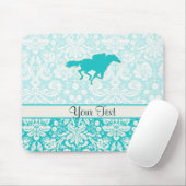 Blauwgroen paardenraces muismat (Met muis)