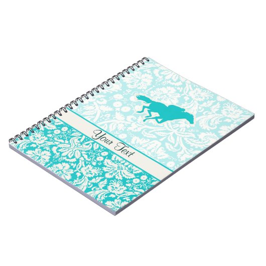 Blauwgroen paardenraces notitieboek (Linkerzijde)