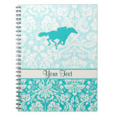 Blauwgroen paardenraces notitieboek (Voorkant)