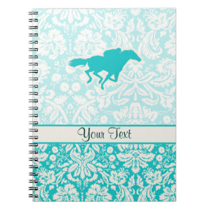 Blauwgroen paardenraces notitieboek
