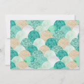 Blauwgroen paars goudglitter foto van Mermaid Kaart (Achterkant)