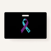 Blauwgroen Paars koolstof semicolon: zelfmoordprev Badge (Voorkant)