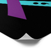 Blauwgroen Paars koolstof semicolon: zelfmoordprev Poster (Hoek)