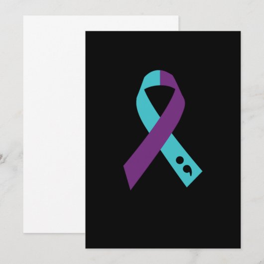 Blauwgroen Paars koolstof semicolon: zelfmoordprev Save The Date (Voorkant / Achterkant)