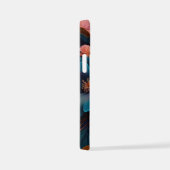 Blauwgroen Paars Peach Wildbloemen AI Art iPhone Hoesje (Rechterkant)