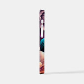 Blauwgroen Paars Peach Wildbloemen AI Art iPhone Hoesje (Linkerkant)