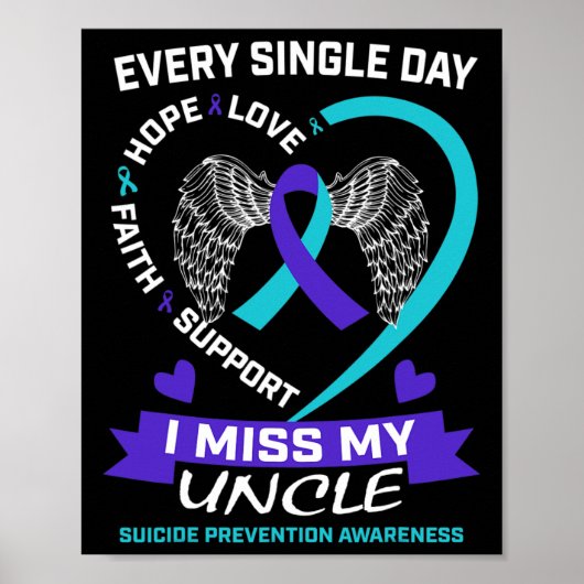 Blauwgroen Paars van het hart Miss Mijn oom Zelfmo Poster (Voorkant)