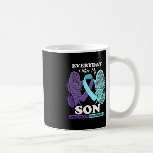 Blauwgroen Paars Wing Miss Love Son Suicide Preven Koffiemok