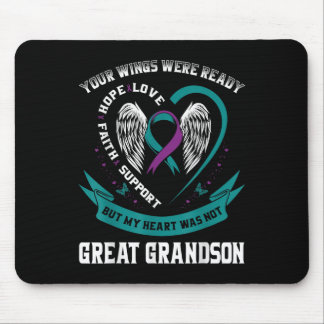 Blauwgroen Paars Wing Suicide Awareness Prevention Muismat