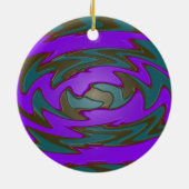 blauwgroen paarse abstracte kunst keramisch ornament (Achterkant)