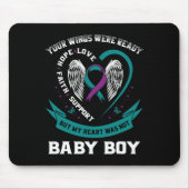 Blauwgroen Paarse bestrijding van zelfmoordbewust  Muismat (Voorkant)