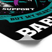 Blauwgroen Paarse bestrijding van zelfmoordbewust  Poster (Hoek)