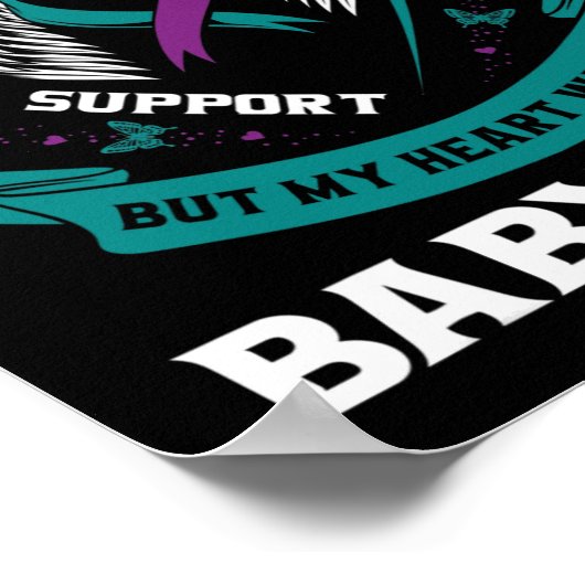 Blauwgroen Paarse bestrijding van zelfmoordbewust  Poster (Hoek)