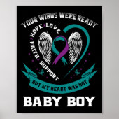 Blauwgroen Paarse bestrijding van zelfmoordbewust  Poster (Voorkant)