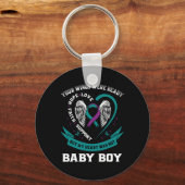 Blauwgroen Paarse bestrijding van zelfmoordbewust  Sleutelhanger (Voorkant)