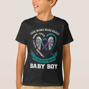 Blauwgroen Paarse bestrijding van zelfmoordbewust T-shirt