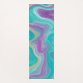 Blauwgroen, Paarse, blauwe en goudzweerfluïde kuns Yogamat (Voorkant)