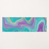 Blauwgroen, Paarse, blauwe en goudzweerfluïde kuns Yogamat (Voorkant (horizontaal))