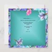 Blauwgroen Paarse blauwe roze vlinder Birthday Par Kaart (Achterkant)