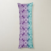  Blauwgroen Paarse en witte schade Lichaamskussen (Achterkant (Verticaal))