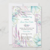 Blauwgroen Paarse Floral Waterverf Birthday Kaart (Voorkant)