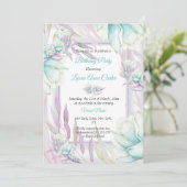 Blauwgroen Paarse Floral Waterverf Birthday Kaart (Staand voorkant)