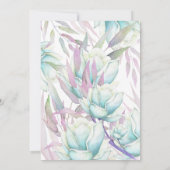 Blauwgroen Paarse Floral Waterverf Birthday Kaart (Achterkant)